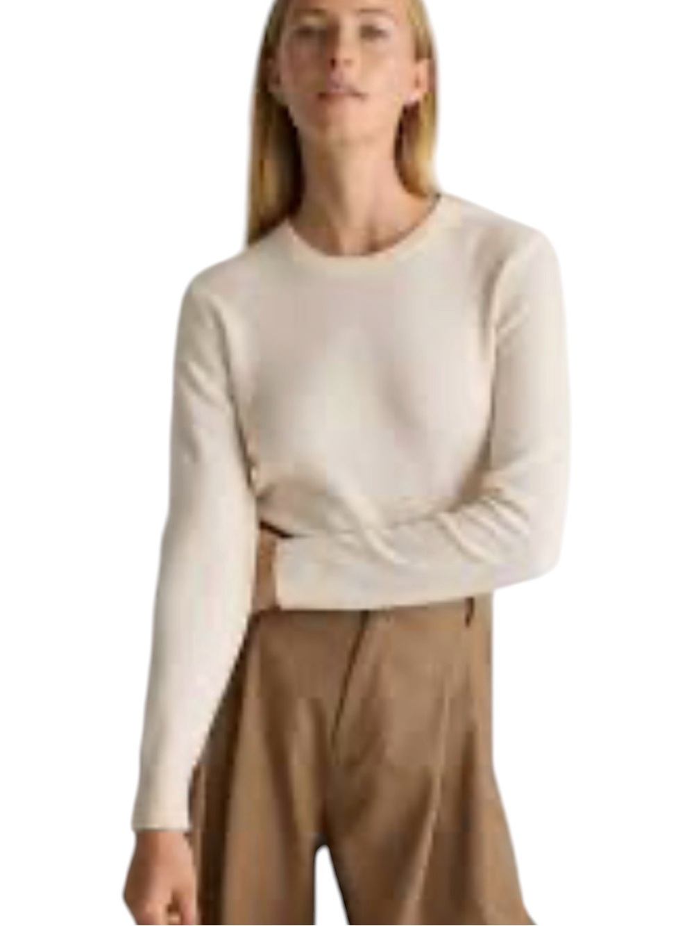Quince Cream Cashmere Crewneck Sweater Size Small
